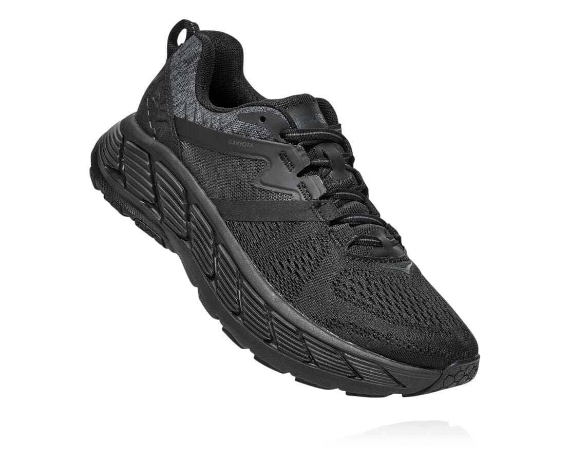 Hoka One One Gaviota 2 Damen Breite Laufschuhe Schwarz / Dunkel Grau | (DE-8052XOUTL)